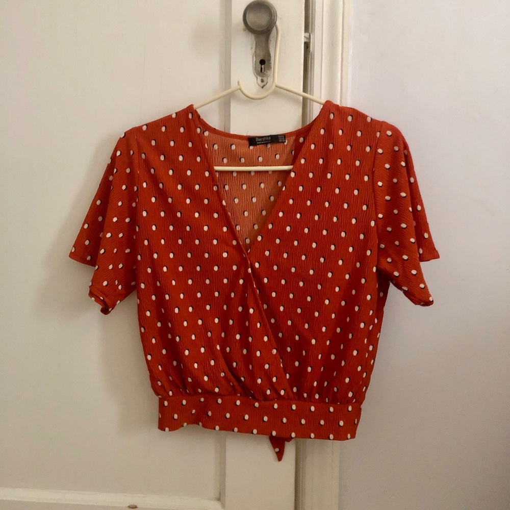 Bershka wrap tie-back top